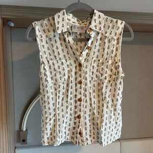 Sea NY Pineapple button up tank top 2